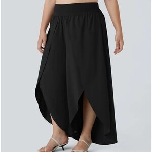 Halara Black Tulip Front Wide Leg Flowy Pants Plus Size 3X Q0HL3 New